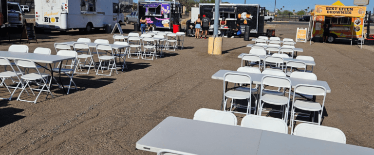 Tables and chairs rentals in Phoenix Arizona for events and parties