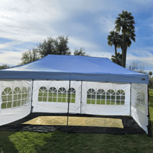 Outdoor event tent setup in Phoenix Arizona