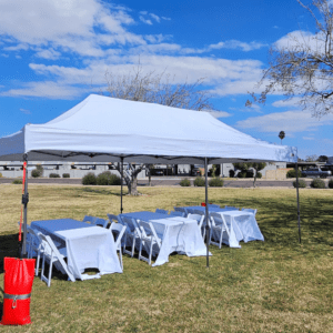 10x20 tent rental setup for outdoor event in Phoenix Arizona