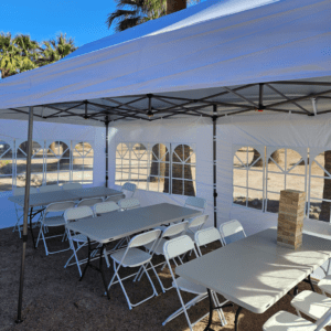 10x20 tent with windows rental setup in Phoenix Arizona