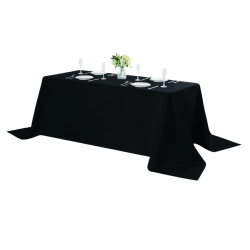 6ft Rectangular Table Linen – Black (Floor Length)